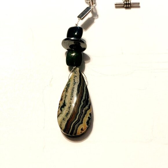 Crazy Lace Agate Teardrop Pendant Necklace – Joy & Inner Harmony - Picture 4 of 7